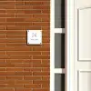 Wit met stippen - Klassiek Naambord Vierkant klein -sfeer3-XS