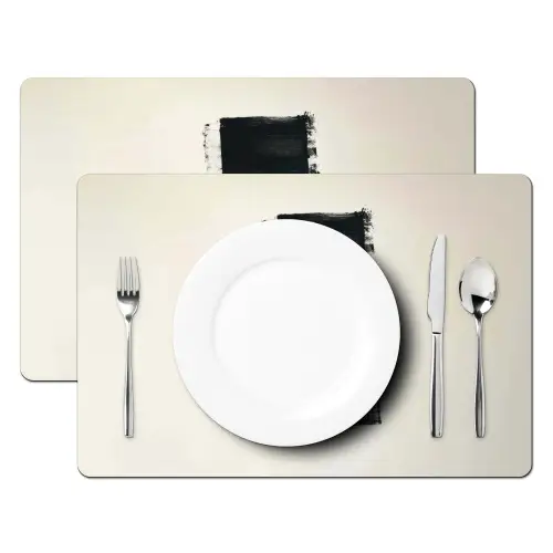 Rechthoeken - Penseelstreken - Abstract - Zwart Placemat vinyl groot -zzsfeer2_Kitchenyeah-website
