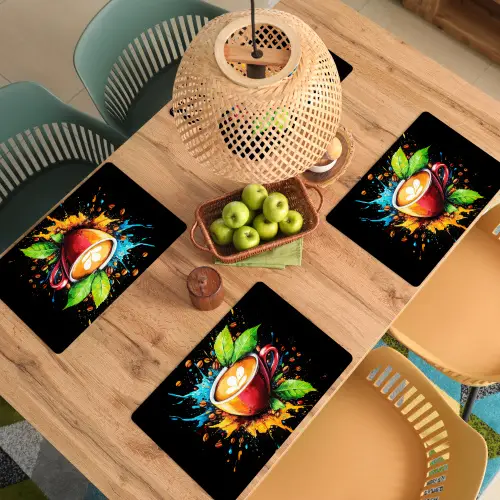 Koffie - Graffiti - Drinken - Abstract Placemat vinyl groot -zzsfeer5_Kitchenyeah-website