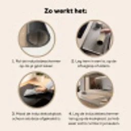 Beige - Marmer - Organisch - Wit Inductie beschermer vinyl 3mm middel 274 -sfeer9