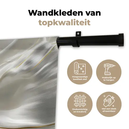 Stof - Plooien - Goud Wandkleed katoen klein -sfeer2