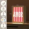 Amor - Strepen - Rood - Roze Light Box met kabel (Tafellamp) klein -USP_NL
