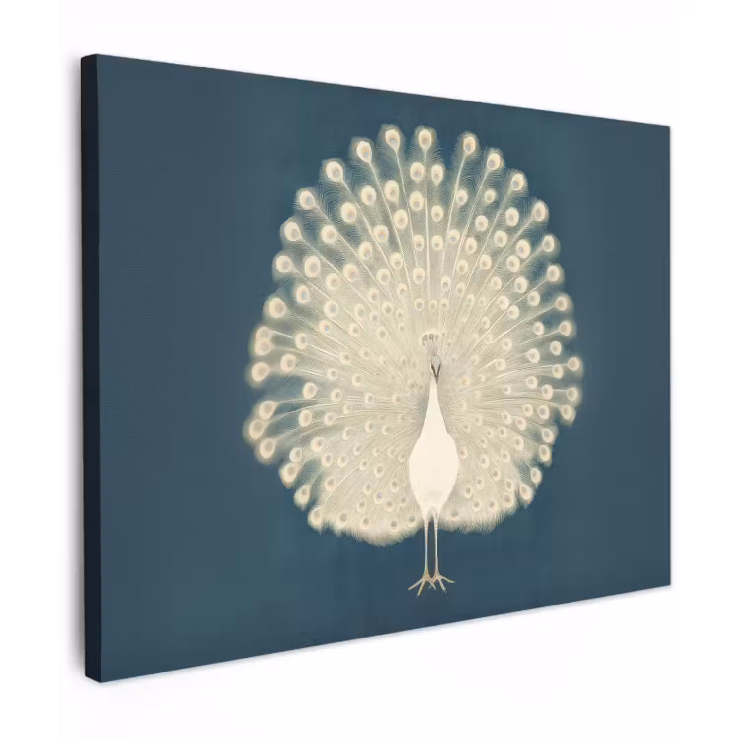 Canvas schilderij - Vogel - Blauw - Vintage