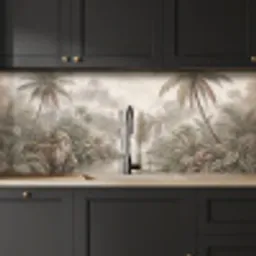 Jungle - Watervallen - Tropisch - Illustratie keuken achterwand 2 middel -sfeer1