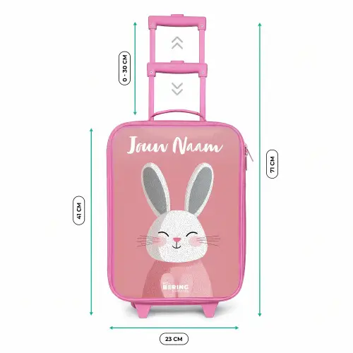 Konijn - Blosje - Stippen - Roze Kinderkoffer - Roze klein -productfoto_formaten