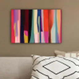 Kleurbanen - Verticaal - Kleurrijk canvas 2cm klein -sfeer3