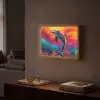 Dolfijn - Kleurrijk - Oceaan - Koraal Light Box met batterij (Wandlamp) middel -sfeer1