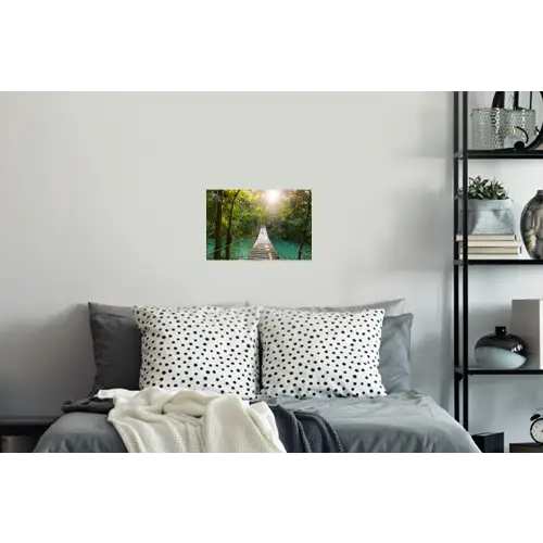 Jungle - Water - Brug - Natuur - Planten Muursticker klein -slaapkamer
