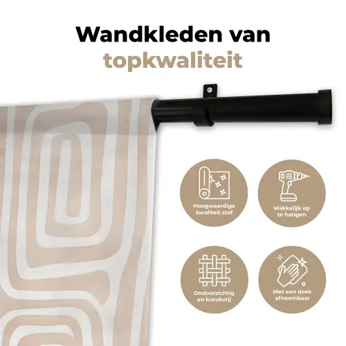 Decoratief - Labyrint - Beige Wandkleed katoen klein -sfeer2