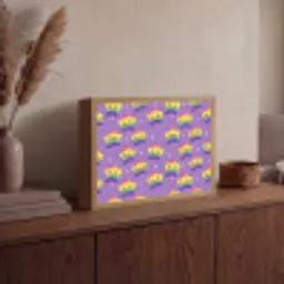 Sterren - Regenboog - Paars Light Box met batterij (Wandlamp) middel 907 -sfeer2