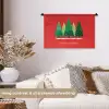 Minimalistisch - Kerstbomen - Rood - Sneeuw Wandkleed katoen klein -sfeer1