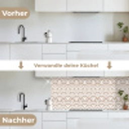 Klassiek - Motief - Terracotta keuken achterwand 2 middel 871 -voor-na_DE