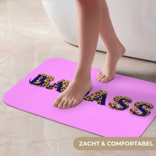 Felroze - Badass - Panterprint - Schaduw Badmat klein -USP_ZachtNL