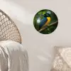 Vogel - Tak - Geel - Bladeren Wandcirkel behangsticker klein -sfeer4