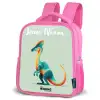 Dino - Blauw - Dier Kinderrugzak - Roze middel -schuin