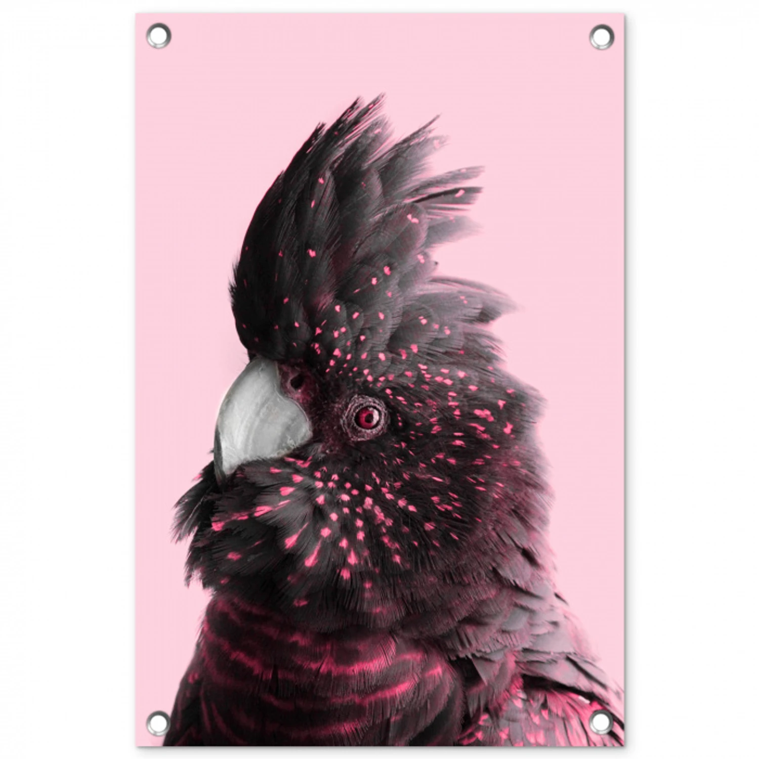 Kaketoe - Vogel - Roze tuinposter los doek klein -3d
