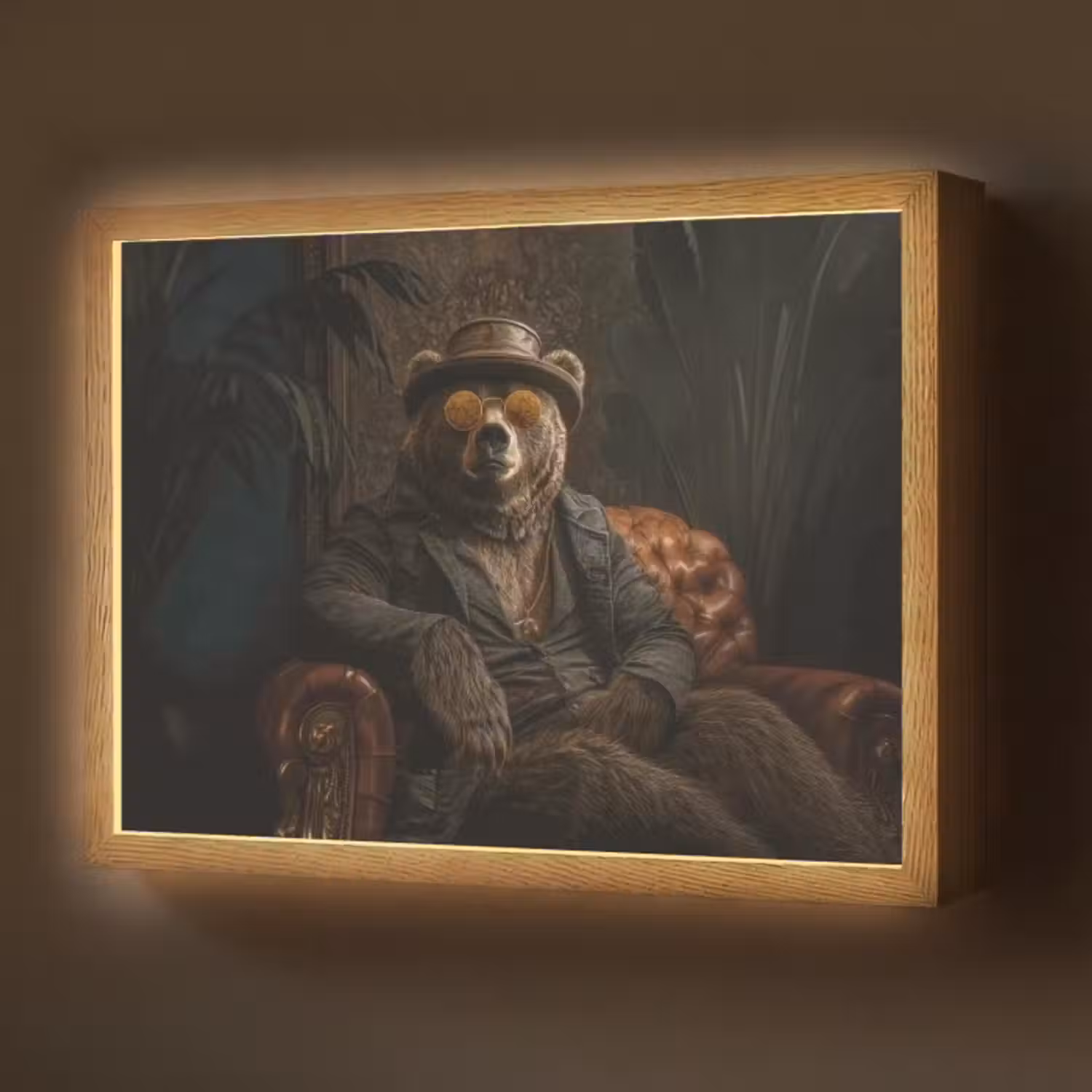 Lightbox - Wandlamp - Beer - Bruin - Pak - Hoed