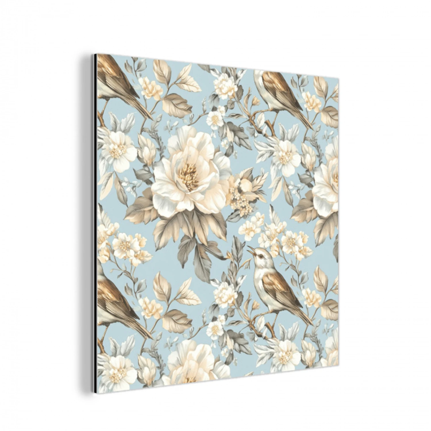 Botanisch - Zangvogel - Blauw aluminium wit klein 46 -3d