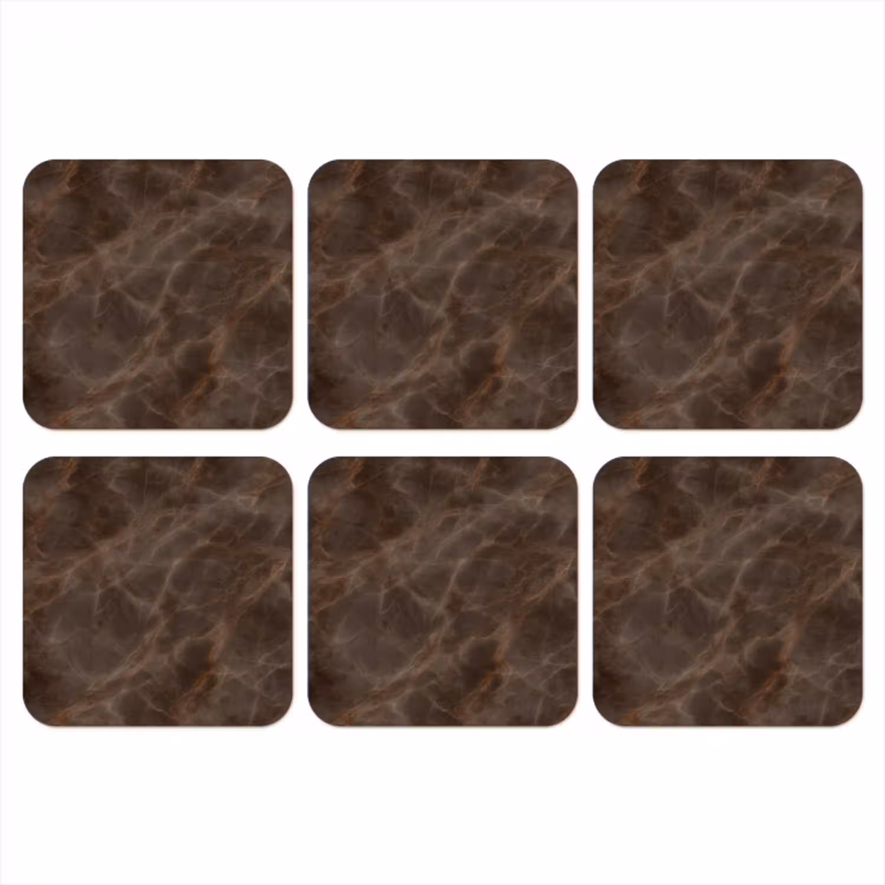 Bruin marmer - Organisch - Natuursteen onderzetter kurk middel -3d