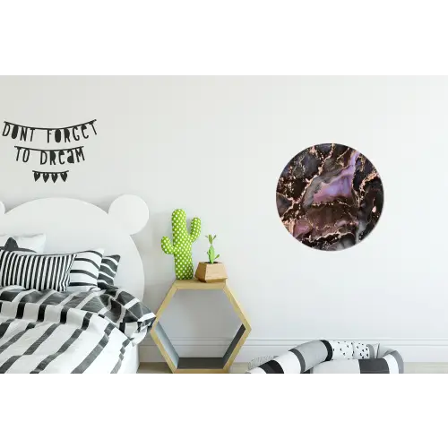 Marmer - Goud - Roze Wandcirkel aluminium klein -kinderkamer