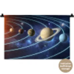 Ruimte - Zonnestelsel - Blauw Wandkleed katoen klein -t3d_DE