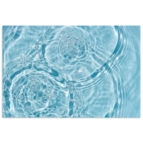 Water - Blauw - bubbels poster papier klein -3d