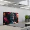 Boeddha - Bloemen - Buddha - Beeld - Kunst keuken achterwand spatscherm klein -3d_schuin