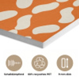 Oranje - Organische vormen - Wit PET vilt klein 837 -closeup_DE