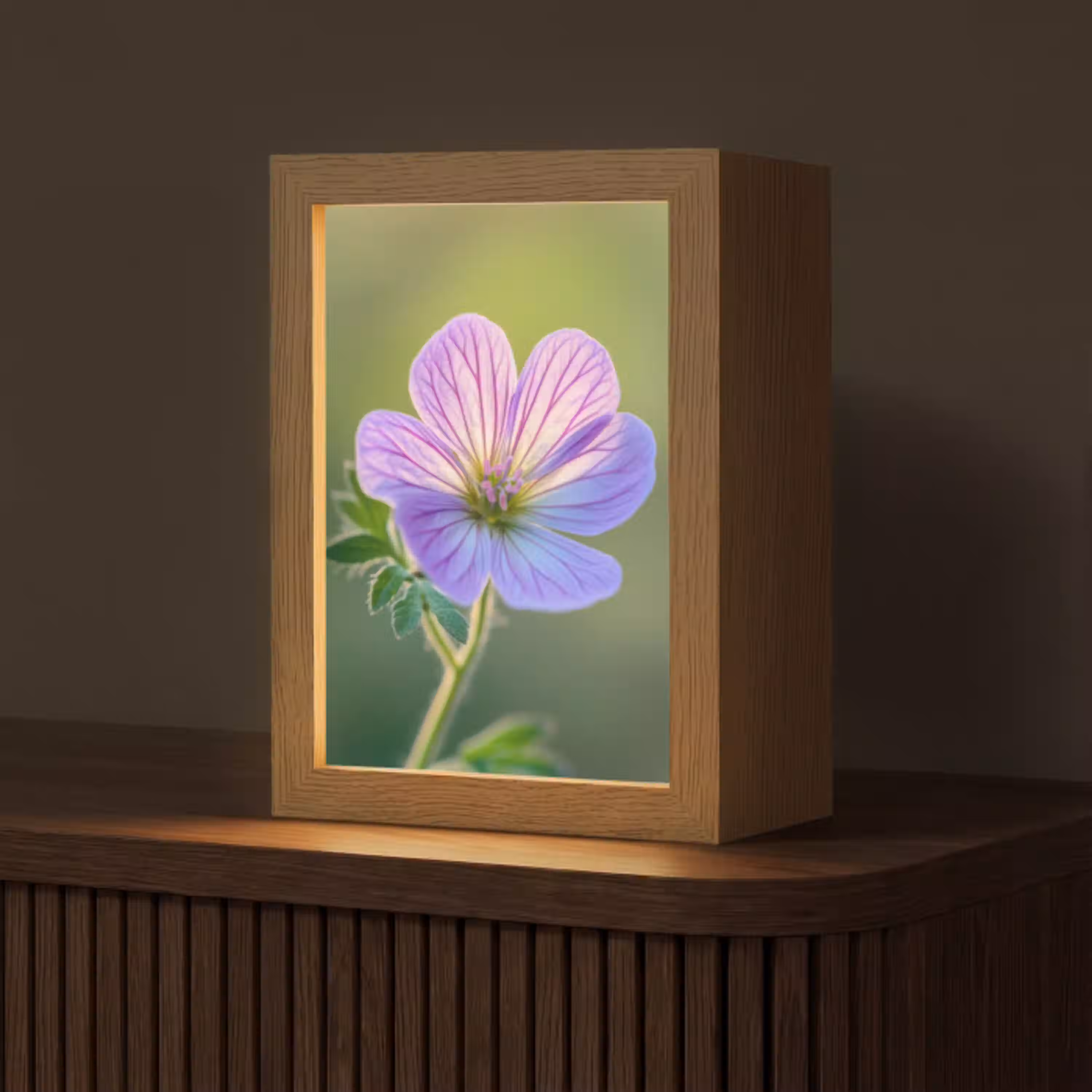 Bloem - Close up - Paars Light Box met kabel (Tafellamp) klein -z3d_website