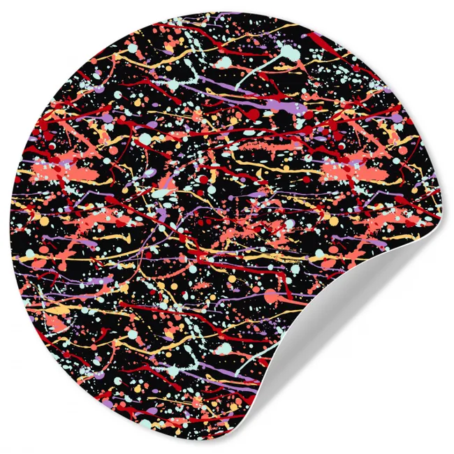 Spat - Abstract - Waterverf - Zacht Wandcirkel behangsticker klein 186 -3d