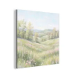 Bloemen veld - Bloemen - Groen aluminium wit klein -3d
