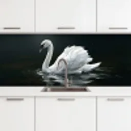 Zwaan - Water - Natuur - Realistisch - Wit keuken achterwand 2 middel -3d