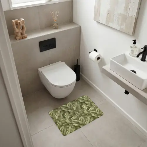 Bladeren - Modern - Groen WCmat klein 1009 -sfeer1