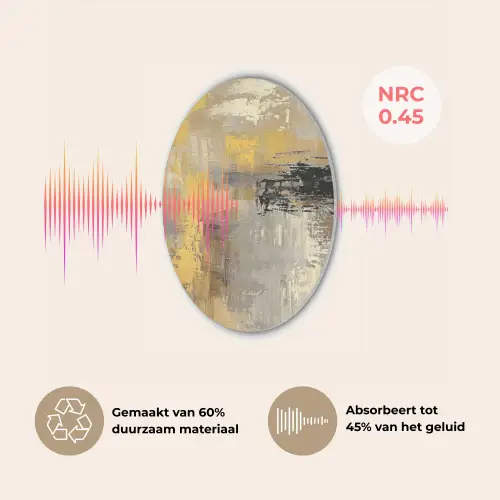 Abstract - Geel - Modern - Beige Akoestische PET Vilt - Rond klein -USP_NL