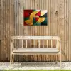 Abstract - Kerst - Goud - Rood - Groen Tuinposter op houten frame 2 cm dik klein -sfeer4