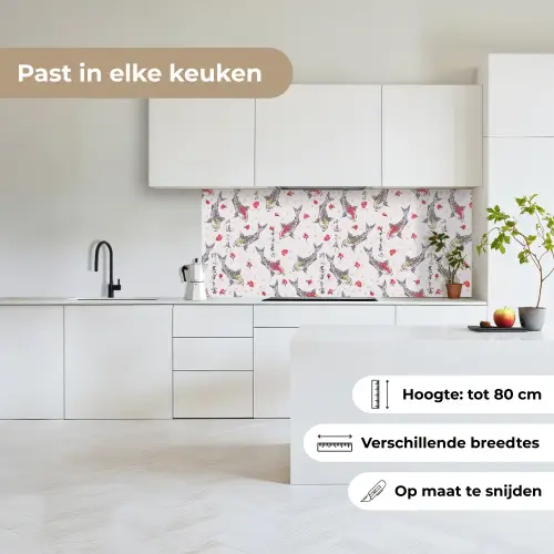 Vis - Koi - Bloemen - Patronen keuken achterwand 2 middel 871 -sfeer4_NL