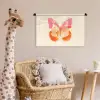 Oranje - Vlinder - Minimalistisch Wandkleed katoen klein -wsfeer5_kind