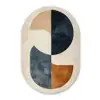 Cirkels - Abstract - Kleurrijk Wandcirkel Ovaal Glas middel -3d