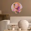 Vrouw - Abstract - Cirkel - Bloemen Akoestische PET Vilt - Rond klein -sfeer1