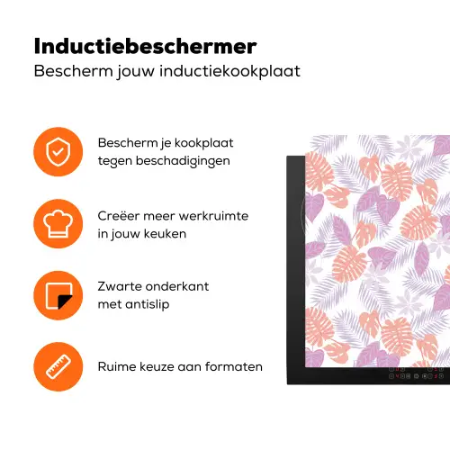 Bladeren - Pastelkleuren - Tropisch Inductie beschermer vinyl 3mm klein 276 -zzzzzzz-td-ups