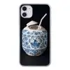 Kokosnoot - Eten - Delfts blauw - Drinken Telefoonhoesje iPhone 11 klein -3d
