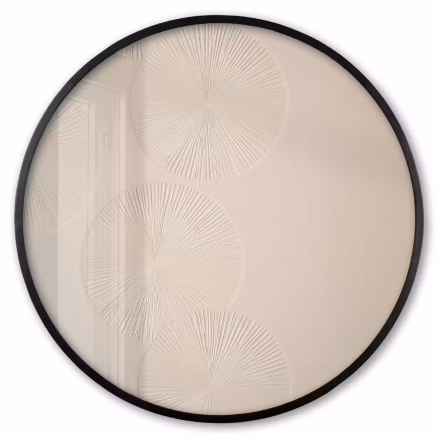 Poster im Rahmen Rund - Japandi - Beige - Modern