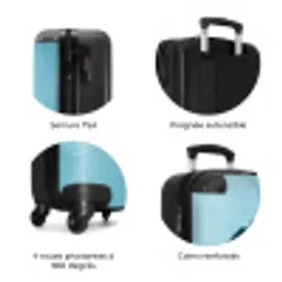 Kleine chihuahua steekt kop door blauwe wand NBS - Handbagage koffer - Kinderen Unisex middel zzzzzzzbolletjes_FR