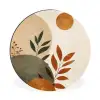 Vormen - Rond - Bladeren - Beige Wandcirkel aluminium klein -3d