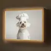 Hond - Wit - Kok Light Box met batterij (Wandlamp) middel -z3d_website