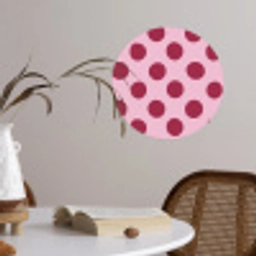 Stippen - Patroon - Bordeaux Wandcirkel behangsticker klein 186 -sfeer3
