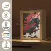 Zwarte draak - Rookwolken - Rood Light Box met kabel (Tafellamp) klein -USP_NL