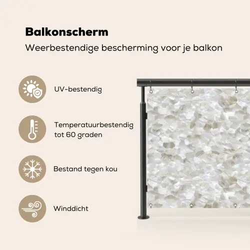 Wit - Penseelstreken - Reliëfeffect Balkonbeschermer Duitsland klein 596 -specs_NL