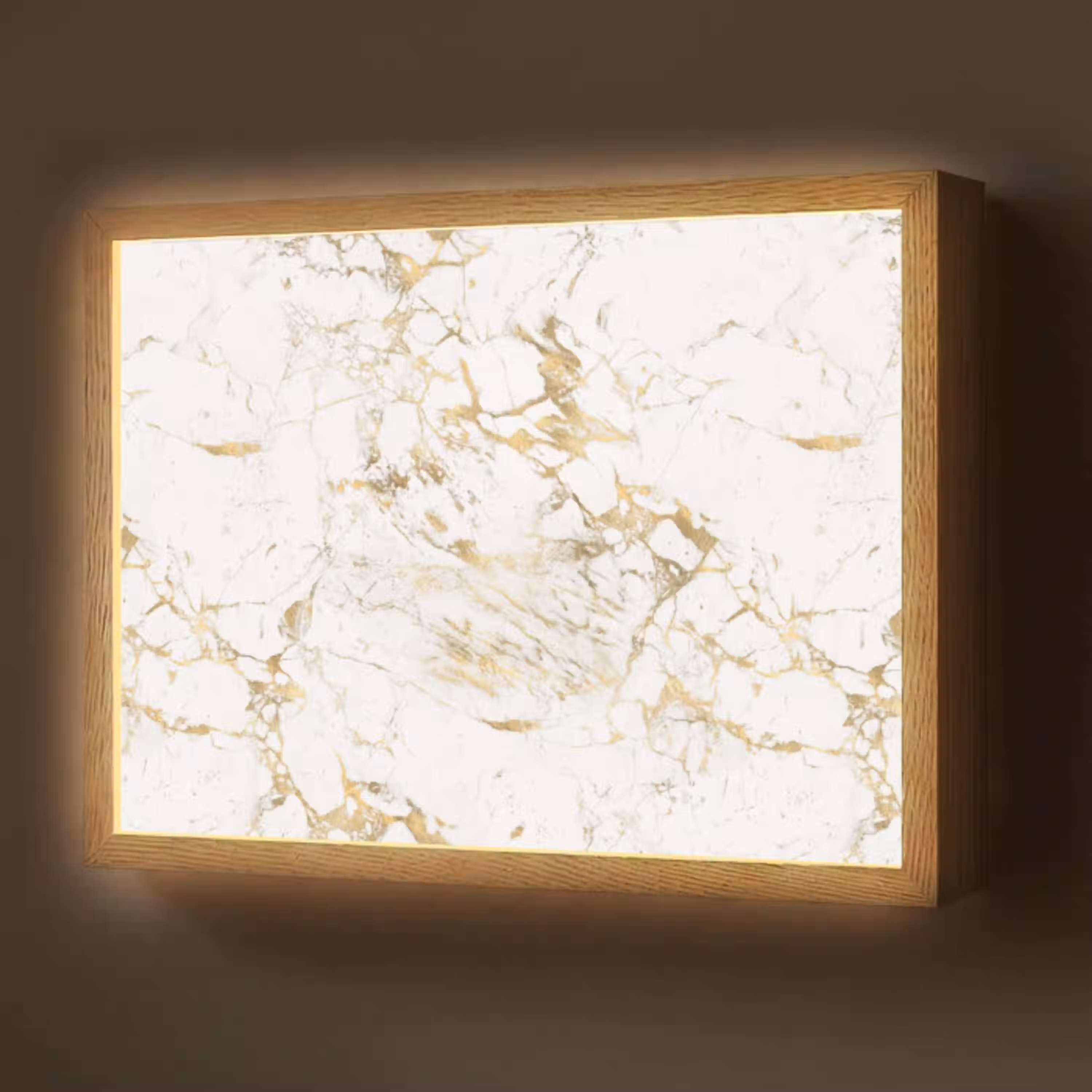 Wit - Marmer - Luxe - Goud Light Box met batterij (Wandlamp) middel 907 -z3d_website