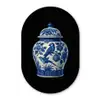 Pot - Delfts Blauw - Bloemen Wandcirkel Ovaal Forex klein -3d